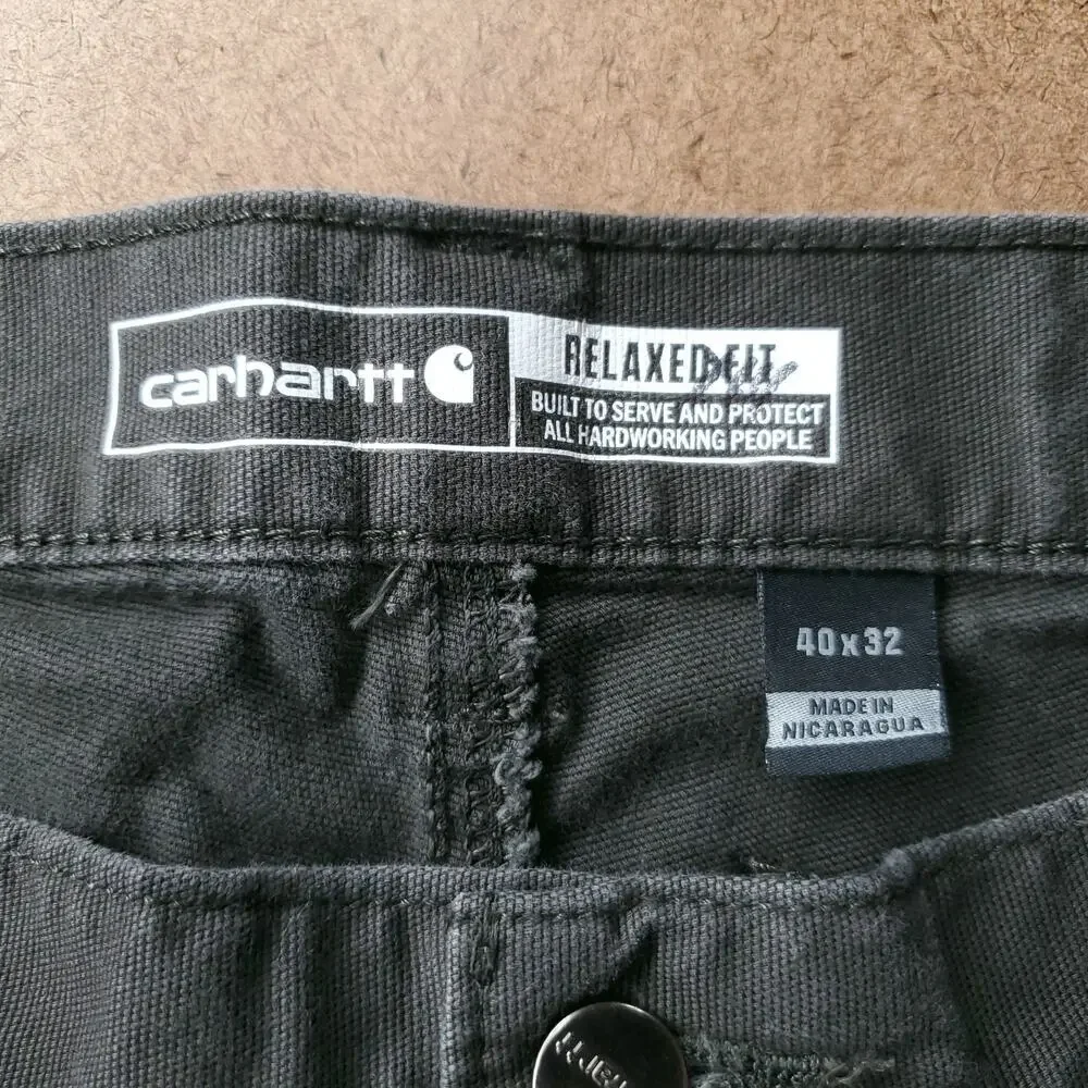 Carhartt Relaxed Fit Canvas Work Pants Rugged Flex Men 40x32 Dark Moss Green